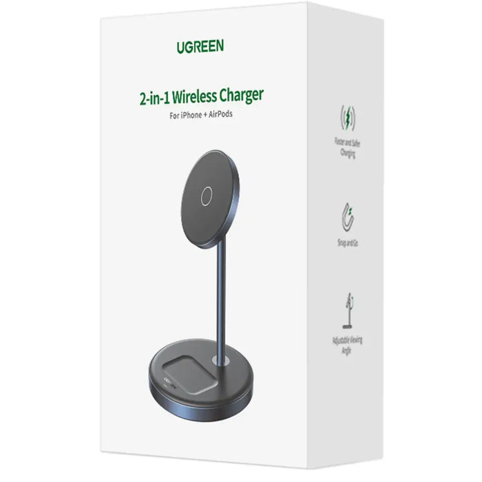 Ugreen CD317 MagSafe / Qi 2in1 charging station - black - Cell phone USB charger<<<HurtelXML