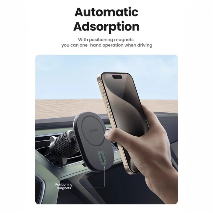 Ugreen CD345 magnetic car holder for air vent - black - Cell phone holders<<<HurtelXML