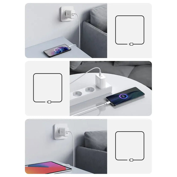 Ugreen charger 2x USB Type C 40W Power Delivery white (10343) - Cell phone USB charger<<<HurtelXML