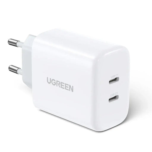 Ugreen charger 2x USB Type C 40W Power Delivery white (10343) - Cell phone USB charger<<<HurtelXML