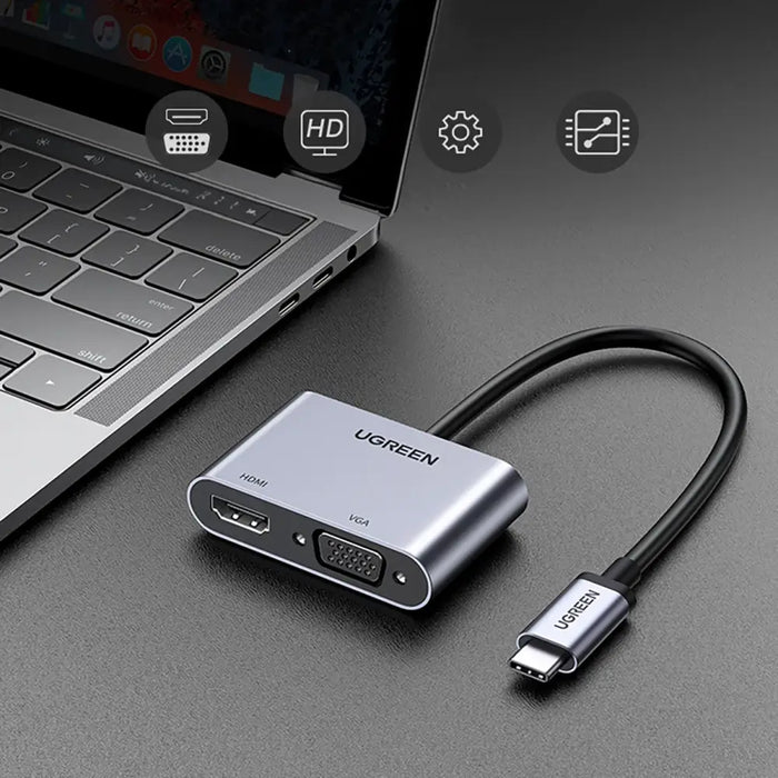 Ugreen CM162 50505 USB-C - HDMI / VGA / USB-A 3.0 / USB-C PD Adapter - Gray - USB adapters<<<HurtelXML