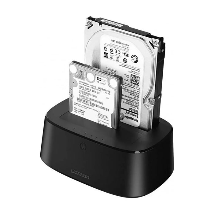 Ugreen CM198 50857 docking station with USB 3.0 for SATA 2.5’’ 3.5’’ SSD HHD drives EU power supply - black - Disk