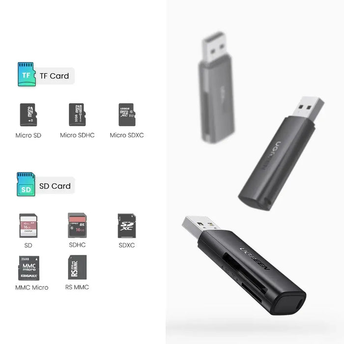 Ugreen CM264 USB 3.0 SD/TF card reader - black - Flash card readers<<<HurtelXML