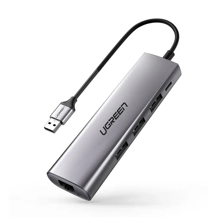 Ugreen CM266 60812 5in1 USB-A 3.0 - RJ45 / 3x USB-A 3.0 / micro USB adapter - gray - USB hubs<<<HurtelXML