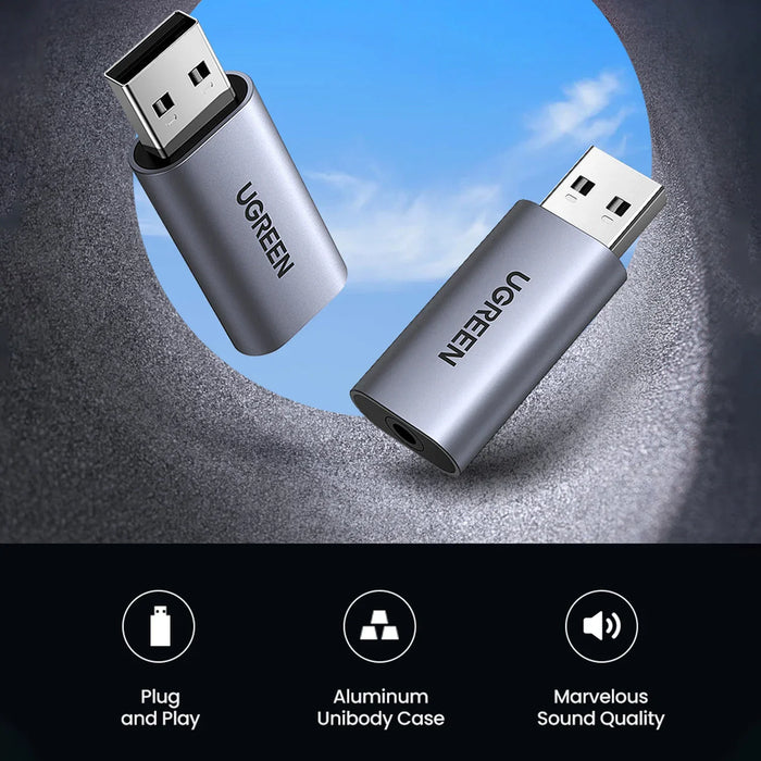 Ugreen CM383 audio adapter - gray - USB adapters<<<HurtelXML
