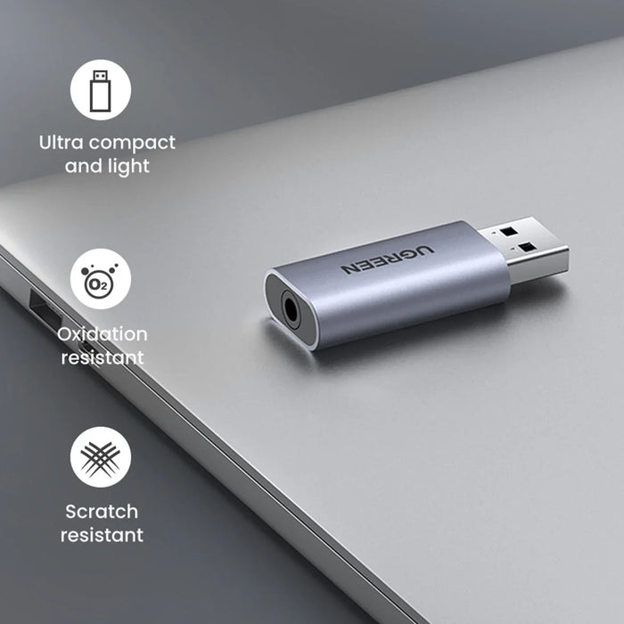 Ugreen CM383 audio adapter - gray - USB adapters<<<HurtelXML