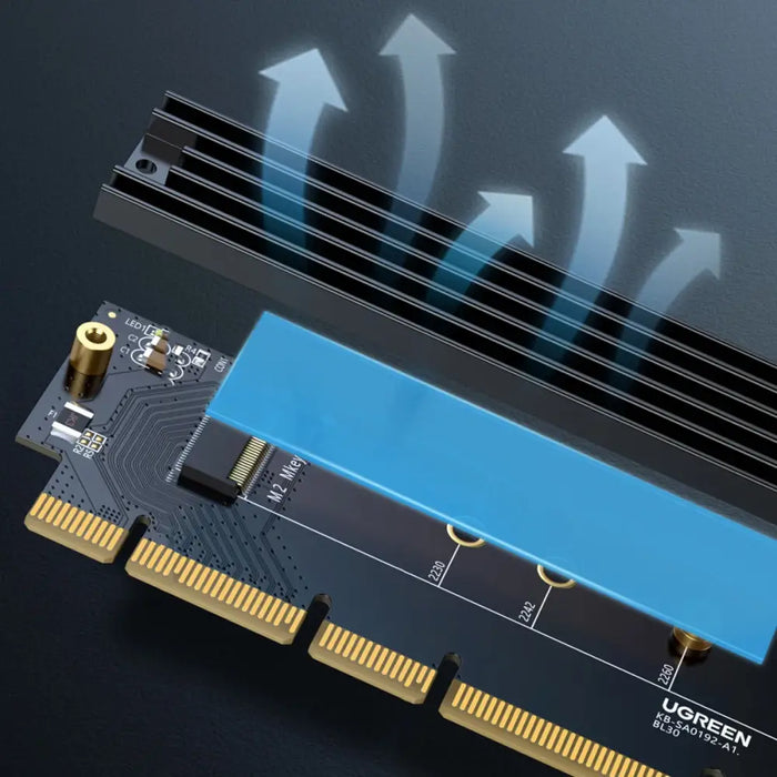 Ugreen CM465 PCIe 4.0 x4 to M.2 NVMe M-Key Expansion Card - Black - Disk adapters<<<HurtelXML