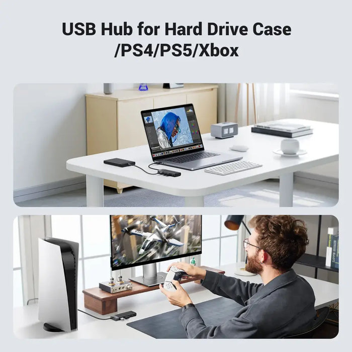Ugreen CM653 HUB with 4 USB-A ports and USB-A power cable - black - USB hubs<<<HurtelXML