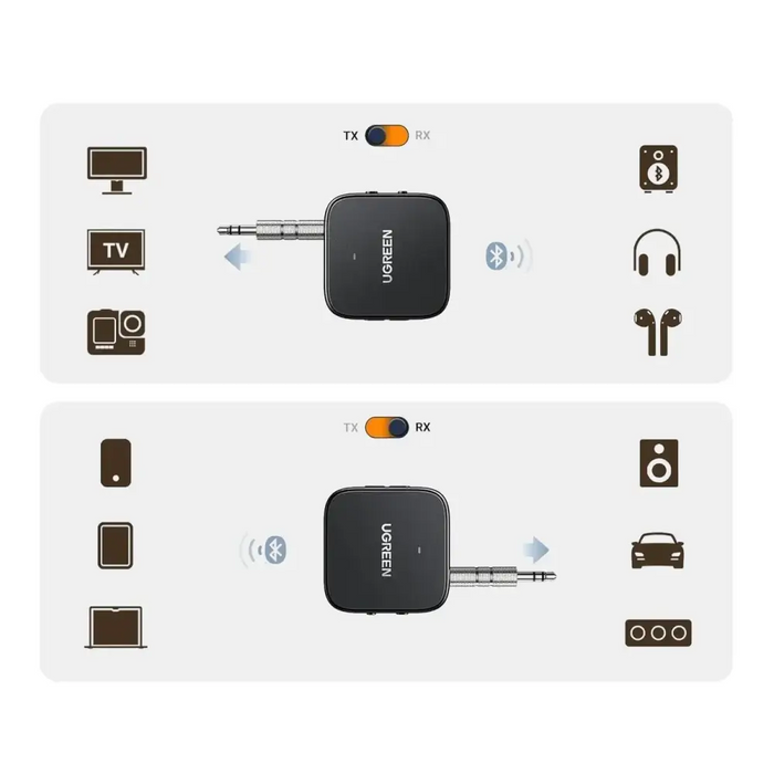 Ugreen CM667 35223 Bluetooth 5.2 audio transmitter/receiver - black - Other cell phone equipment<<<HurtelXML