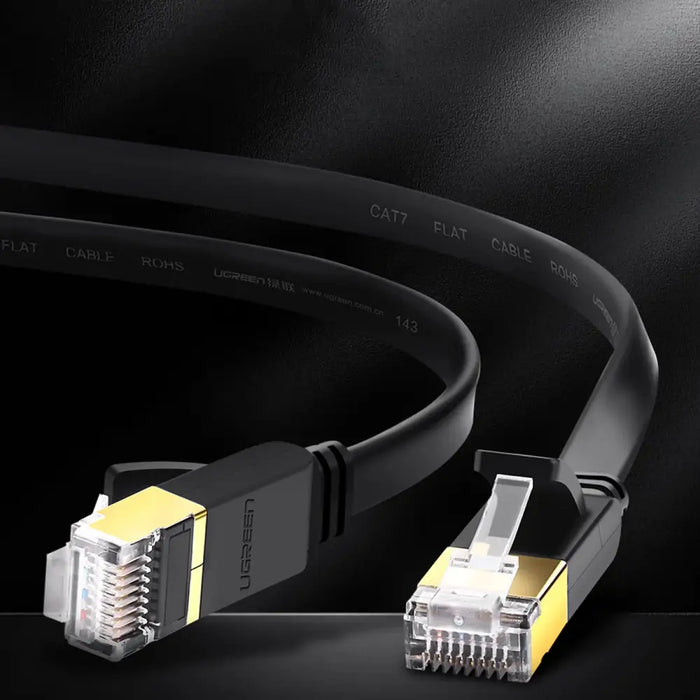 Ugreen Ethernet patch cord U/FTP Cat. 7 10Gb/s flat 0.5m black (NW106) - Network cables<<<HurtelXML