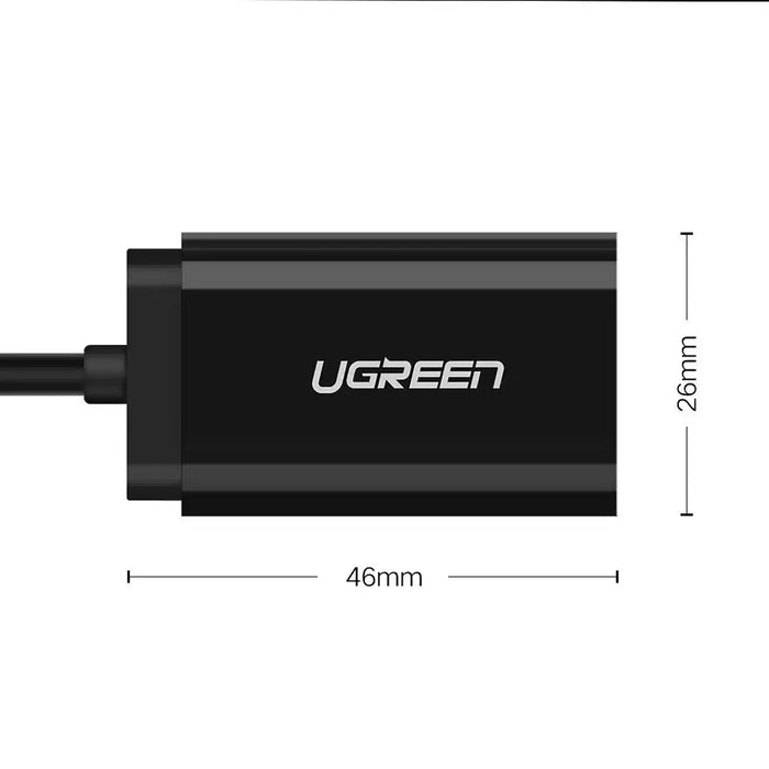 Ugreen external sound card music adapter USB - 3.5 mm mini jack 15cm black (30724) - Audio