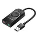 Ugreen external sound card music adapter USB - 3.5 mm mini jack with volume control 15 cm black (40964) - USB
