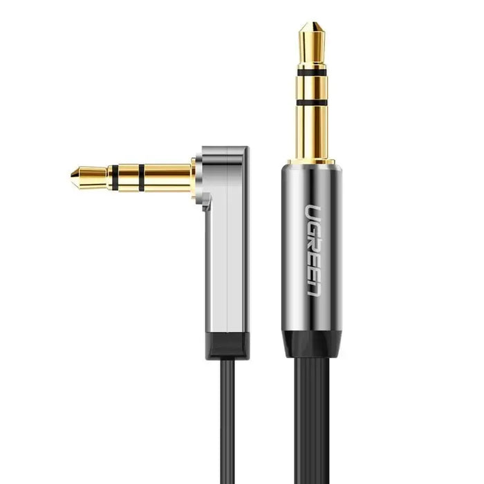 Ugreen flat angled cable AUX audio cable 3.5 mm mini jack 0.5 m black (AV119 10596) - Audio cables<<<HurtelXML