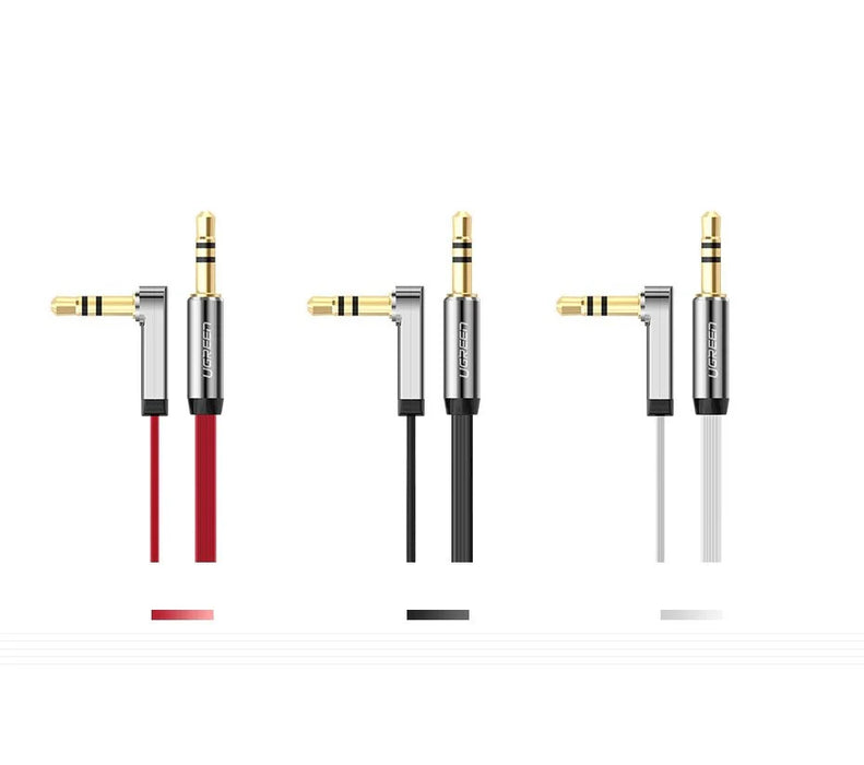 Ugreen flat cable AUX audio cable 3.5 mm mini jack 3m silver (10728) - Audio cables<<<HurtelXML