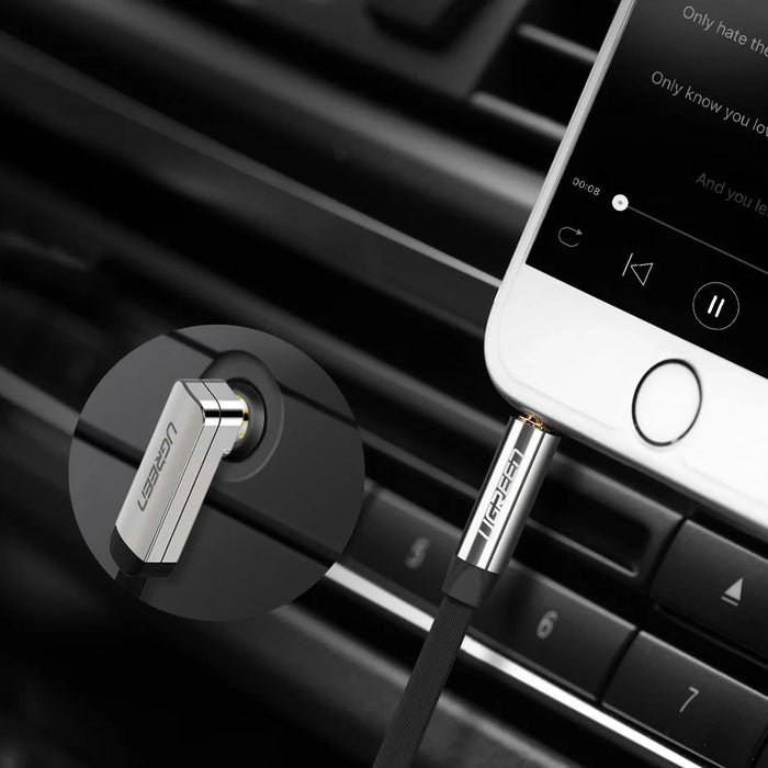 Ugreen flat cable AUX audio cable 3.5 mm mini jack 3m silver (10728) - Audio cables<<<HurtelXML