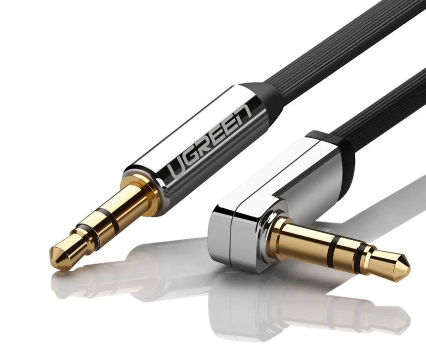 Ugreen flat cable AUX audio cable 3.5 mm mini jack 3m silver (10728) - Audio cables<<<HurtelXML