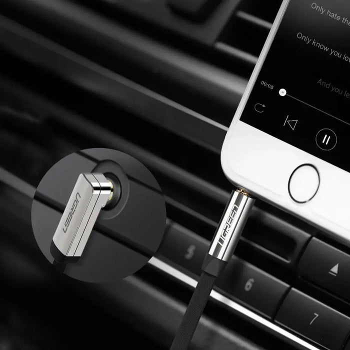 Ugreen flat cable AUX audio cable 3.5 mm mini jack 5m silver (10729) - Audio cables<<<HurtelXML