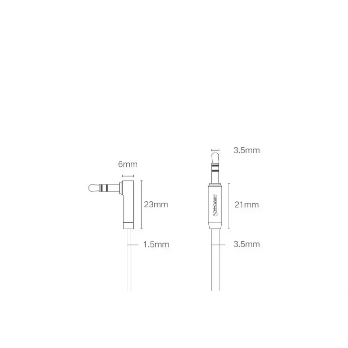 Ugreen flat cable AUX audio cable 3.5 mm mini jack 5m silver (10729) - Audio cables<<<HurtelXML