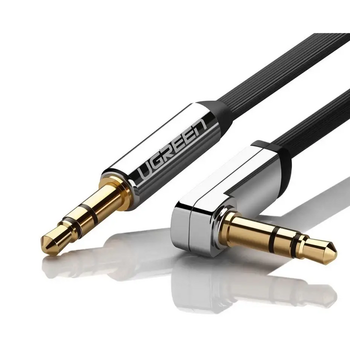 Ugreen flat cable AUX audio cable 3.5 mm mini jack 5m silver (10729) - Audio cables<<<HurtelXML