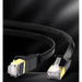 Ugreen Flat Cable Internet Network Cable Ethernet Patchcord RJ45 Cat 7 STP LAN 10 Gbps 10m Black (NW106 11265)
