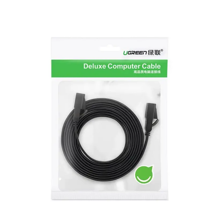 Ugreen Flat Cable Internet Network Cable Ethernet Patchcord RJ45 Cat 7 STP LAN 10 Gbps 3m Black (NW106 11262) - Network
