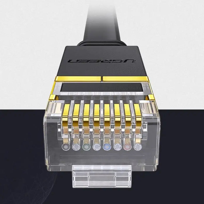 Ugreen Flat Cable Internet Network Cable Ethernet Patchcord RJ45 Cat 7 STP LAN 10 Gbps 3m Black (NW106 11262) - Network