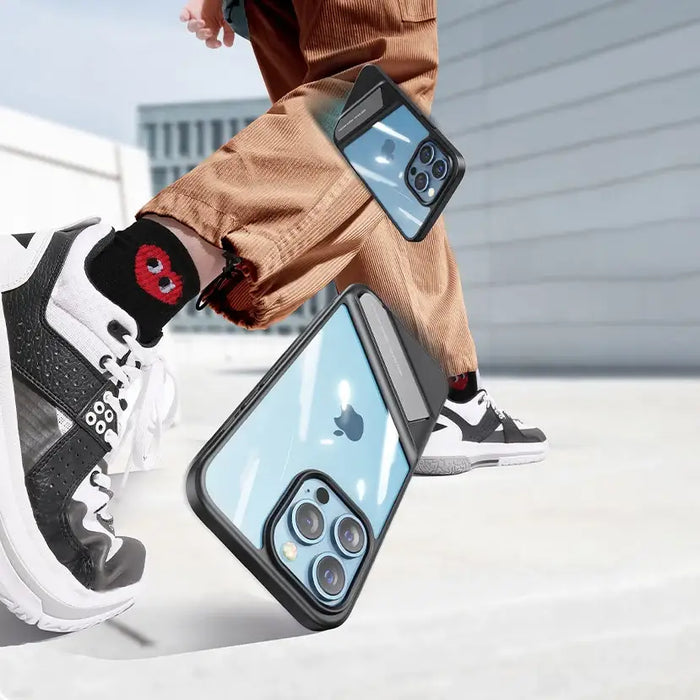 Ugreen Fusion Kickstand Case iPhone 13 Pro Hard Cover with Gel Frame and Stand black (90153) - Cell phone cases