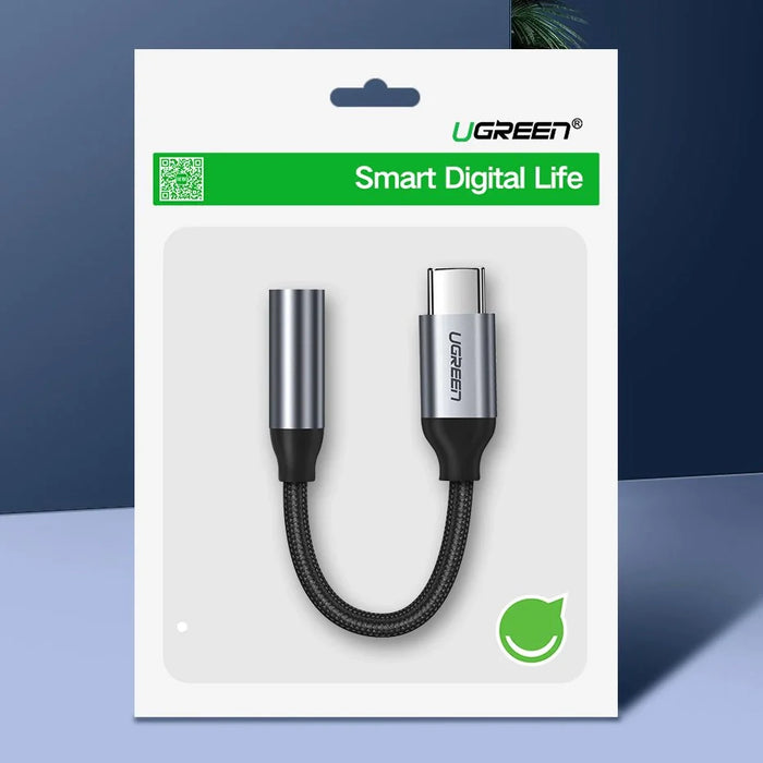 Ugreen Headphone Adapter with 3.5mm mini jack to USB Type C 10cm gray (30632) - USB adapters<<<HurtelXML