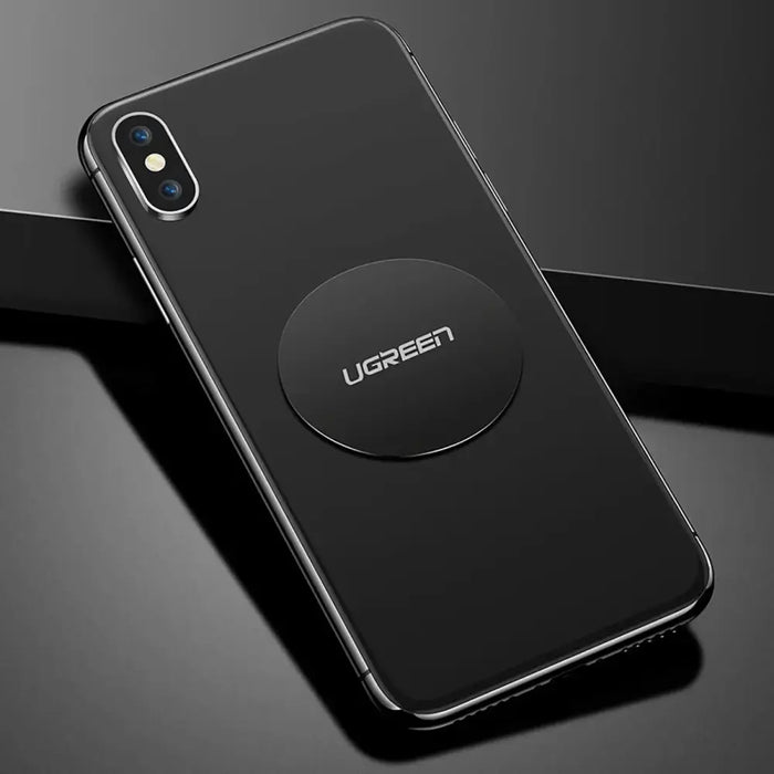 Ugreen LP123 60410 round/rectangular metal plates for magnetic phone holders - black (2 pcs) - Other cell phone