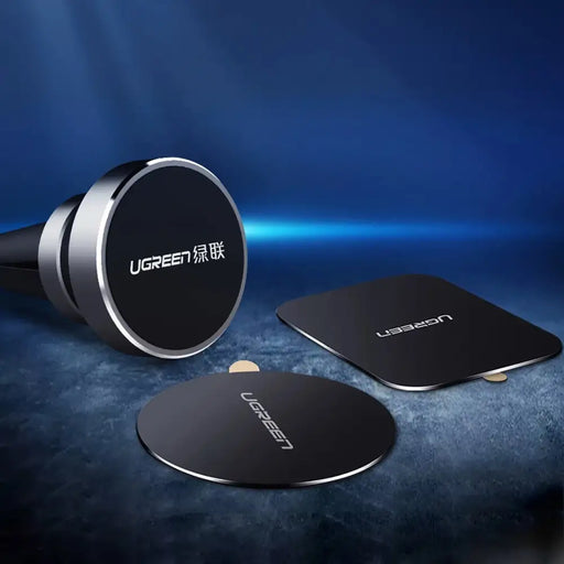 Ugreen LP123 60410 round/rectangular metal plates for magnetic phone holders - black (2 pcs) - Other cell phone
