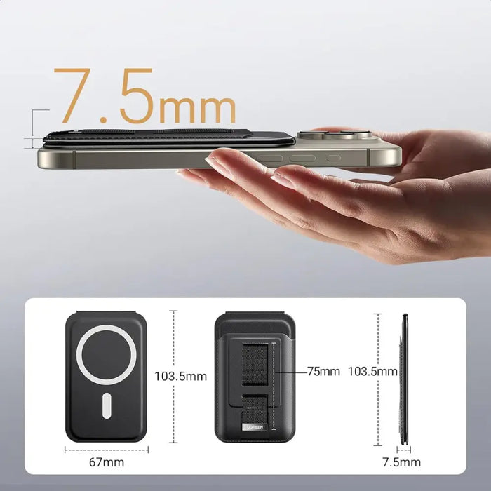 Ugreen Magnetic Wallet 45166 magnetic MagSafe with stand and finger holder - black - Cell phone cases