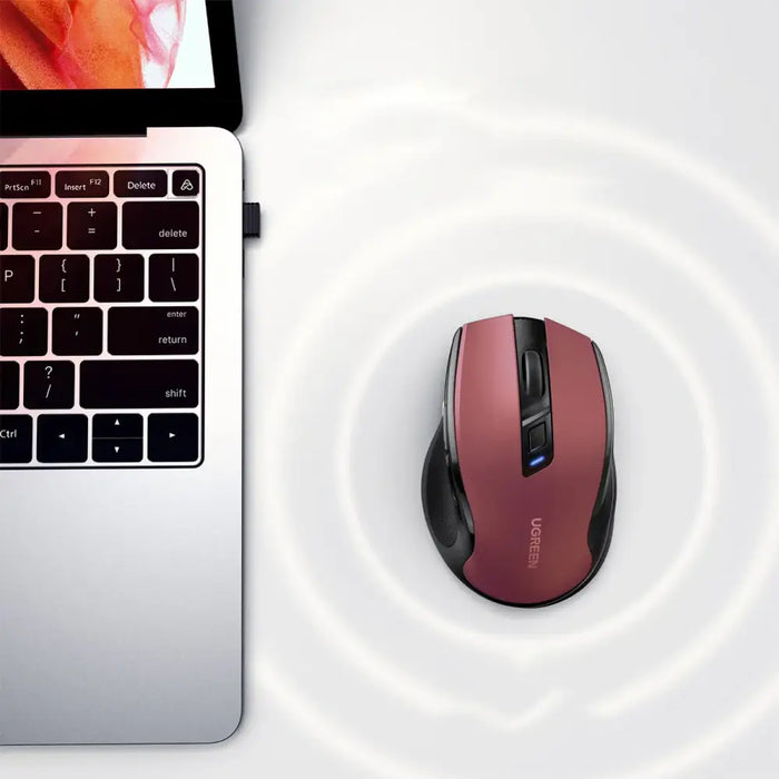 Ugreen MU006 wireless optical mouse USB 2.4GHz / Bluetooth 5.0 4000 DPI - red - Other office accessories<<<HurtelXML