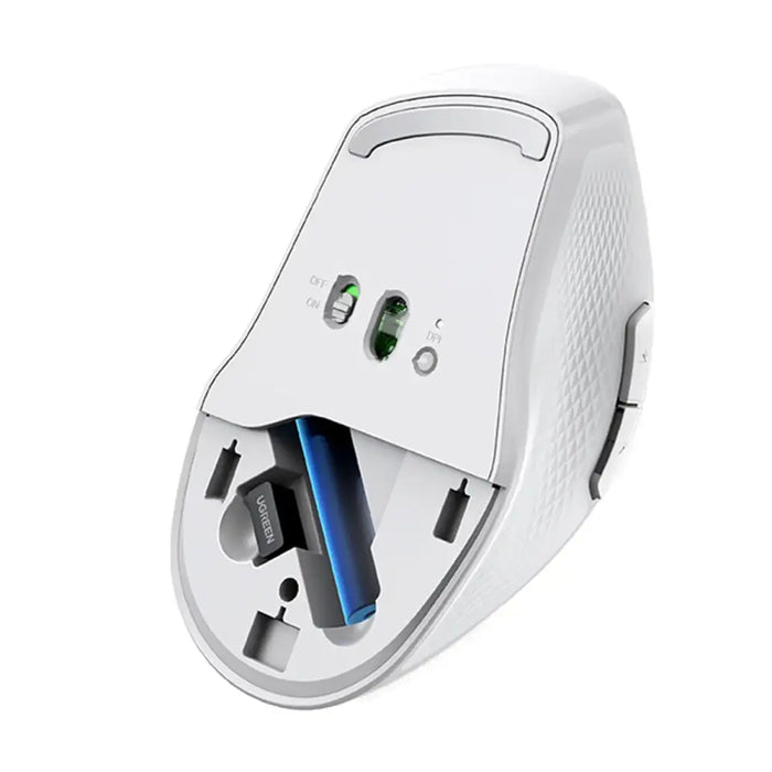 Ugreen MU101 ergonomic wireless mouse Bluetooth / 2.4 GHz - white - Other office accessories<<<HurtelXML