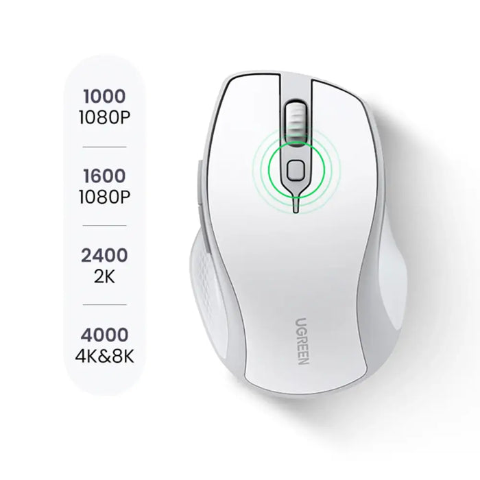 Ugreen MU101 ergonomic wireless mouse Bluetooth / 2.4 GHz - white - Other office accessories<<<HurtelXML
