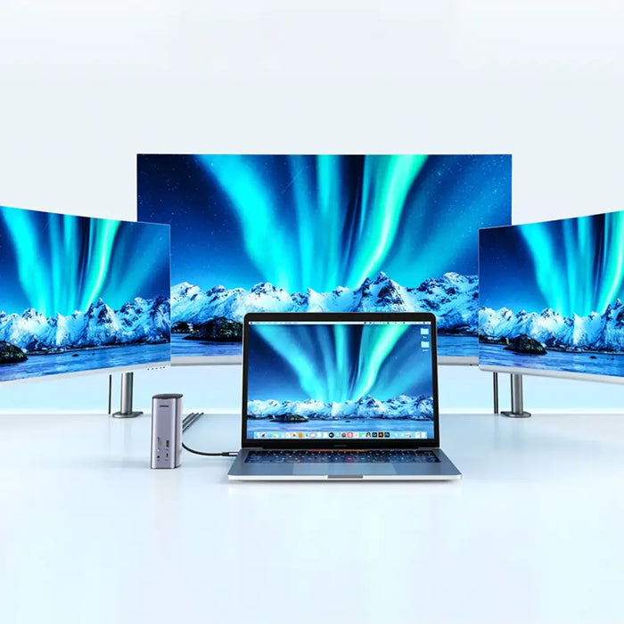 Ugreen Multifunction HUB 12in1 USB C USB HDMI DP RJ45 AUX SD TF gray (CM555) - USB hubs<<<HurtelXML