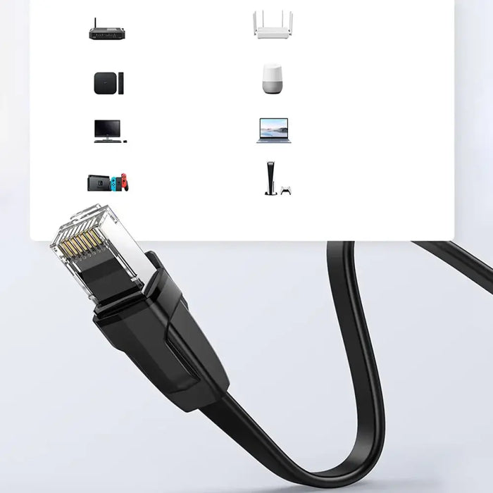 Ugreen NW102 50172 flat LAN Ethernet cable Cat. 6 0.5m - black - Network cables<<<HurtelXML