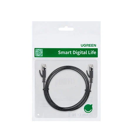 Ugreen NW102 50177 Flat LAN Ethernet Cat. 6 Network Cable 8m - Black - Network cables<<<HurtelXML