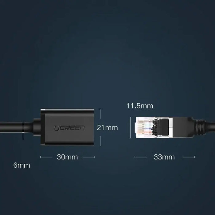 Ugreen NW112 11281 Network Ethernet Cable RJ45 (Female) - RJ45 (Male) F/UTP Cat. 6 1 Gbps 2m - black - Network