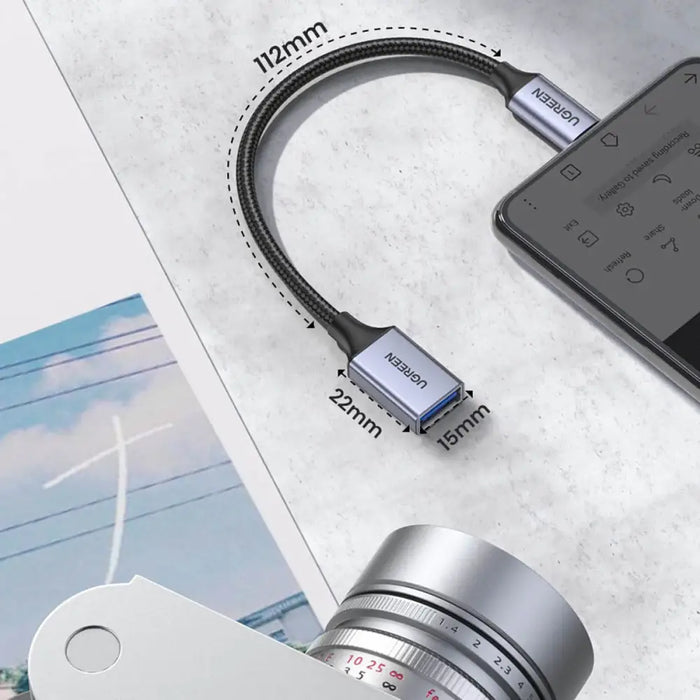 Ugreen OTG adapter cable USB-C (male) - USB-A (female) 5Gb/s 0.15m black (US378) - USB adapters<<<HurtelXML