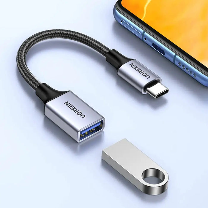 Ugreen OTG adapter cable USB-C (male) - USB-A (female) 5Gb/s 0.15m black (US378) - USB adapters<<<HurtelXML