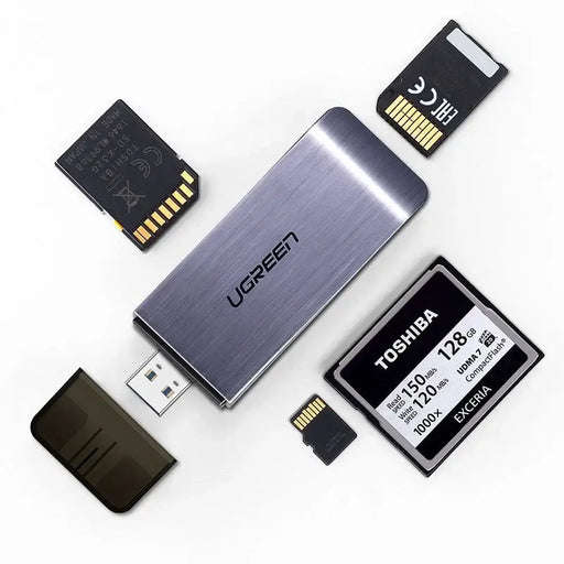 Ugreen SD / micro SD / CF / MS card reader for USB 3.0 gray (50541) - Flash card readers<<<HurtelXML