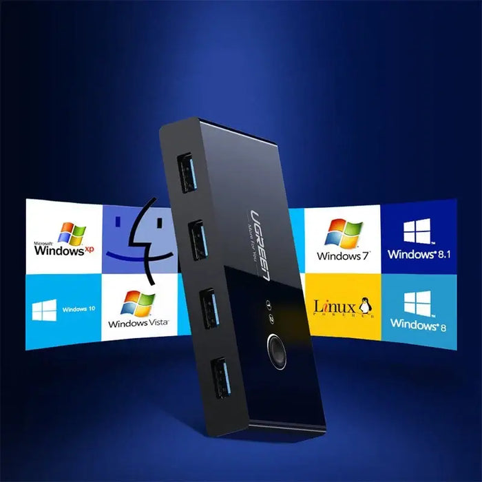 Ugreen switch box HUB switch 4x USB 3.2 Gen 1 USB splitter for two computers black (US216 30768) - KVM