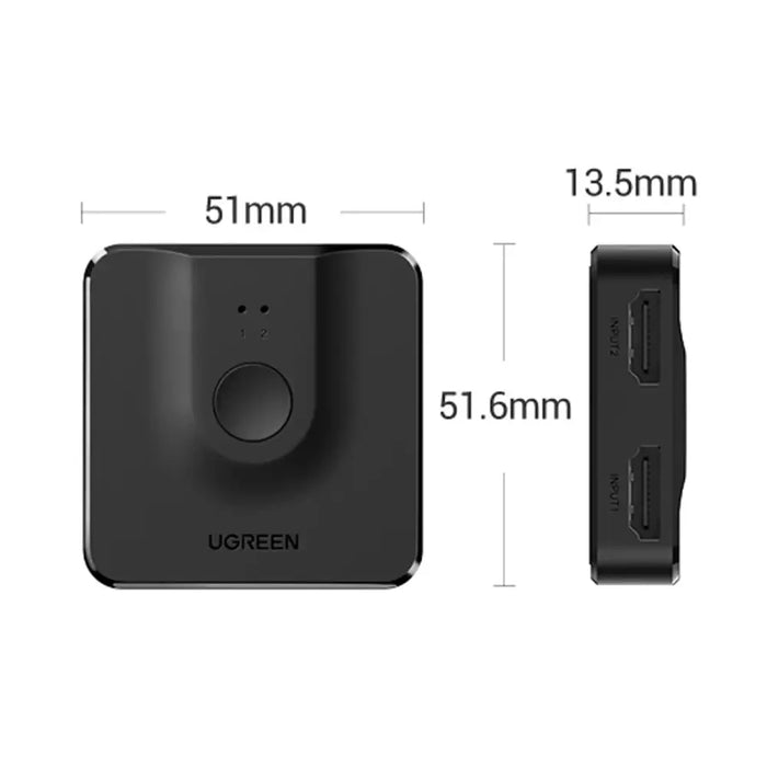 Ugreen switch HDMI splitter switch - 2x HDMI 4K 60Hz black (CM217) - KVM switches<<<HurtelXML