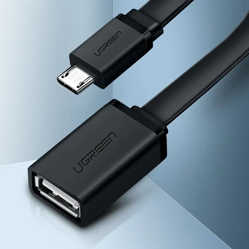 Ugreen US133 10396 micro USB (male) / USB-A (female) OTG cable flat 0.15m - black - Cell phone cables<<<HurtelXML