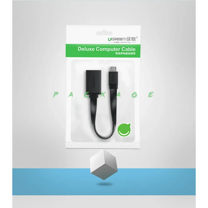 Ugreen US133 10396 micro USB (male) / USB-A (female) OTG cable flat 0.15m - black - Cell phone cables<<<HurtelXML