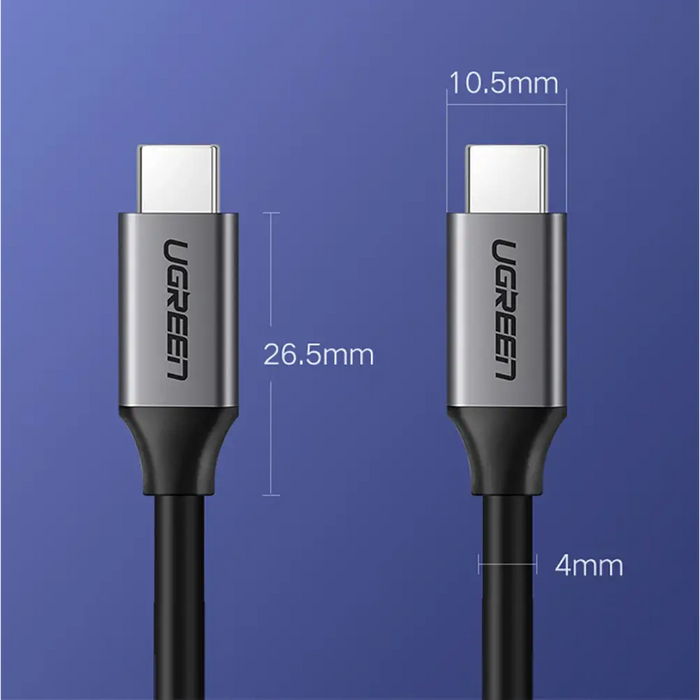 Ugreen US161 50751 USB-C 3.1 / USB-C 3.1 Cable 1.5m - Gray - Cell phone cables<<<HurtelXML
