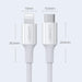 Ugreen US171 Lightning - USB-C MFi PD cable 20W 3A 480Mb/s 0.5m - white - Cell phone cables<<<HurtelXML