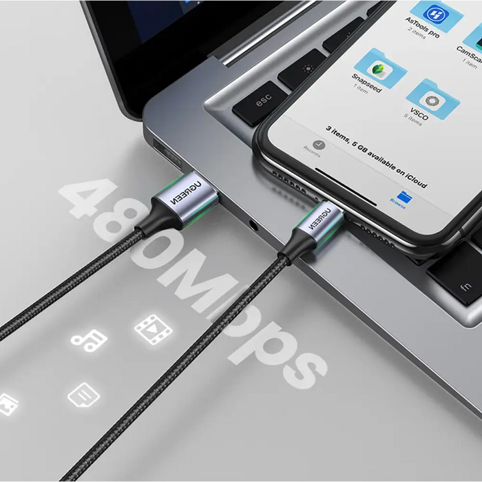 Ugreen US199 60157 USB-A / Lightning MFi cable 1.5m - black - Cell phone cables<<<HurtelXML