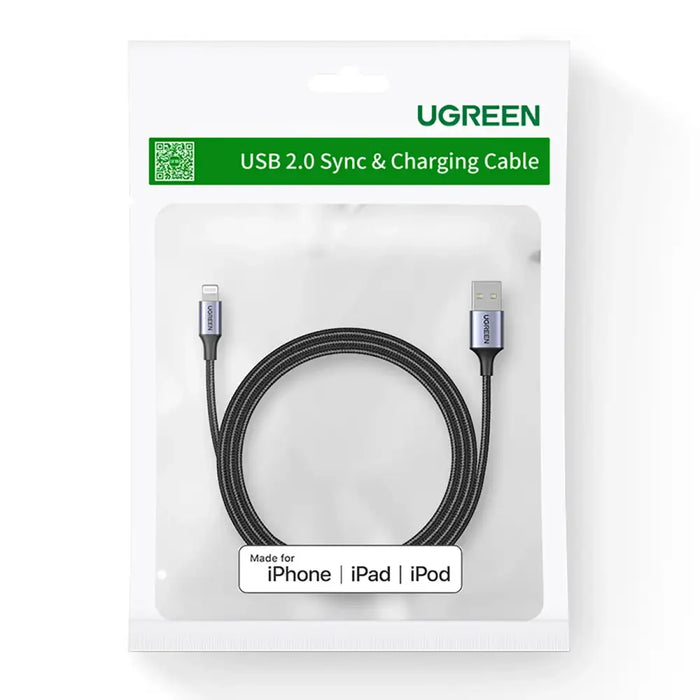 Ugreen US199 60158 USB-A / Lightning MFi cable 2m - black - Cell phone cables<<<HurtelXML