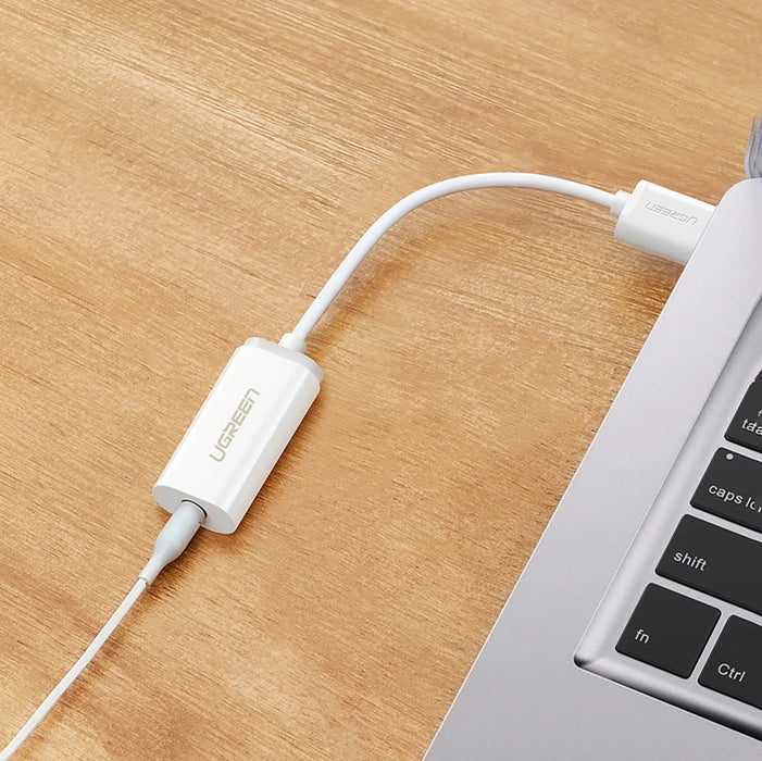 Ugreen US206 30712 USB-A (male) / 3.5 mm mini jack (female) adapter - white - USB adapters<<<HurtelXML